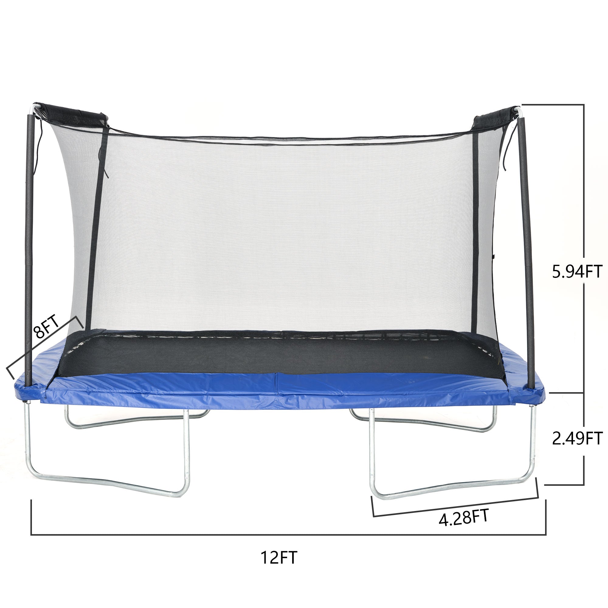 Rectangle Trampoline 12ft x 8ft with Enclosure O5784