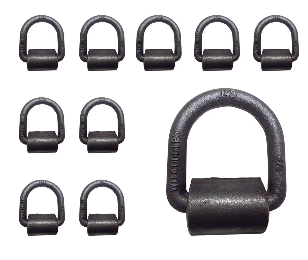 10 Pack Heavy Duty 1/2" Weld-On D Ring for Flatbed Truck Trailer Tie Down Z28527
