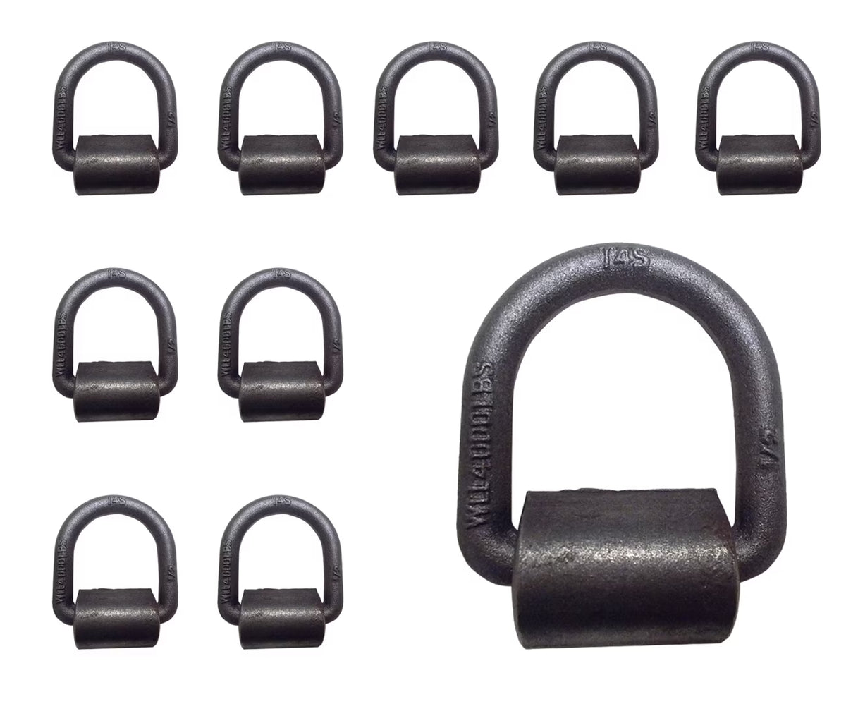 10 Pack Heavy Duty 1/2" Weld-On D Ring for Flatbed Truck Trailer Tie Down Z28527