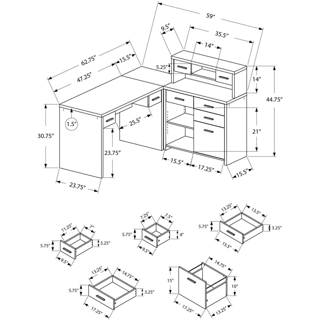Cappuccino Particle Board Computer Desk D13493