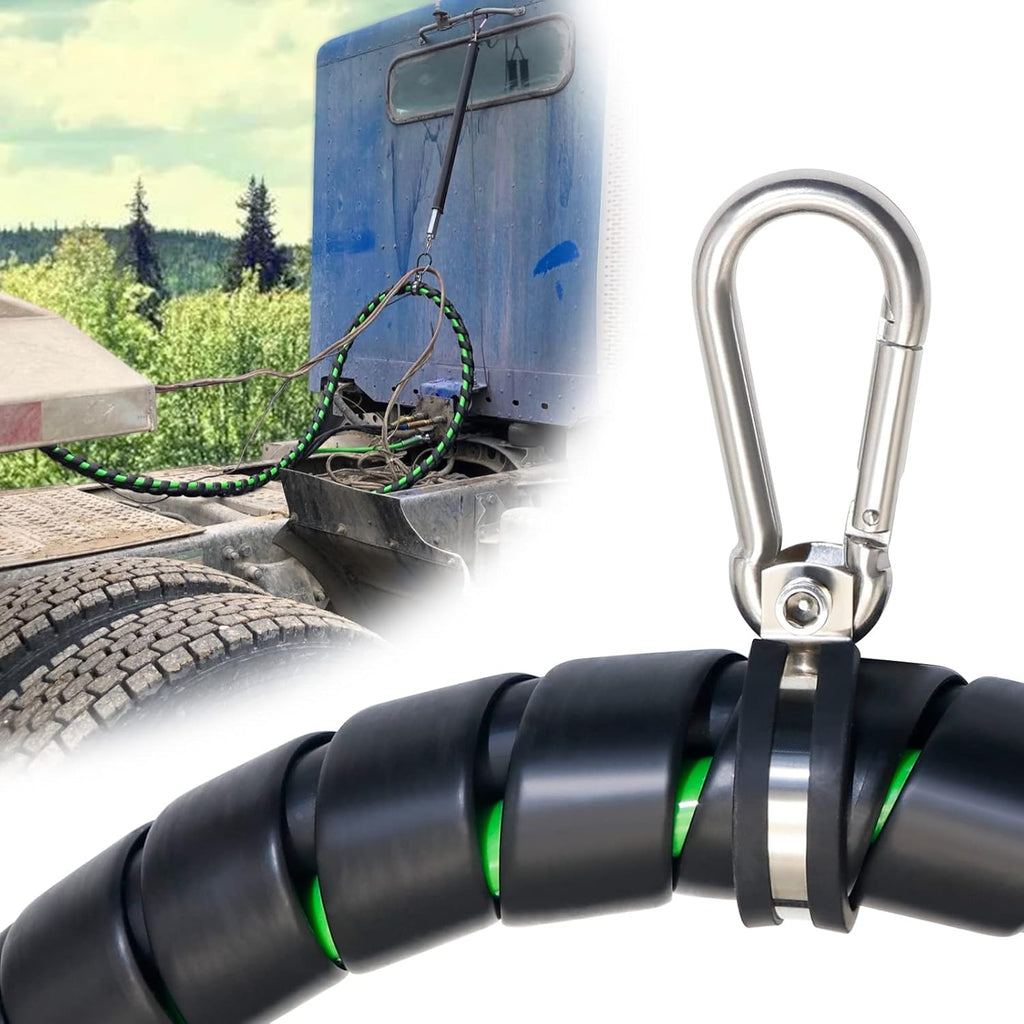 15 Ft 7 Way Heavy Duty Truck Tractor Trailer Electric Cable Wrap Cord ABS & Air Line Hose Assembly with Aluminum Glad Hands S5302