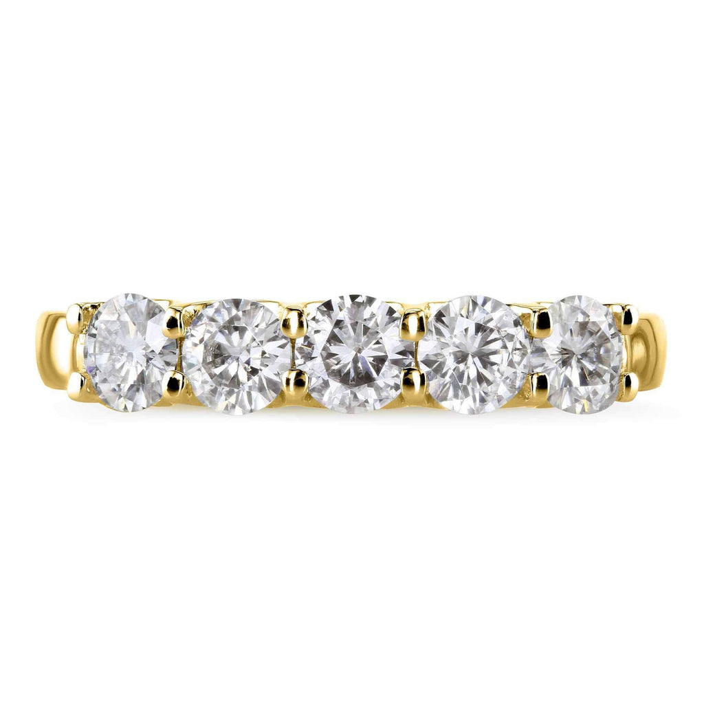 14K Yellow Gold Moissanite Bridal Wedding Band X720