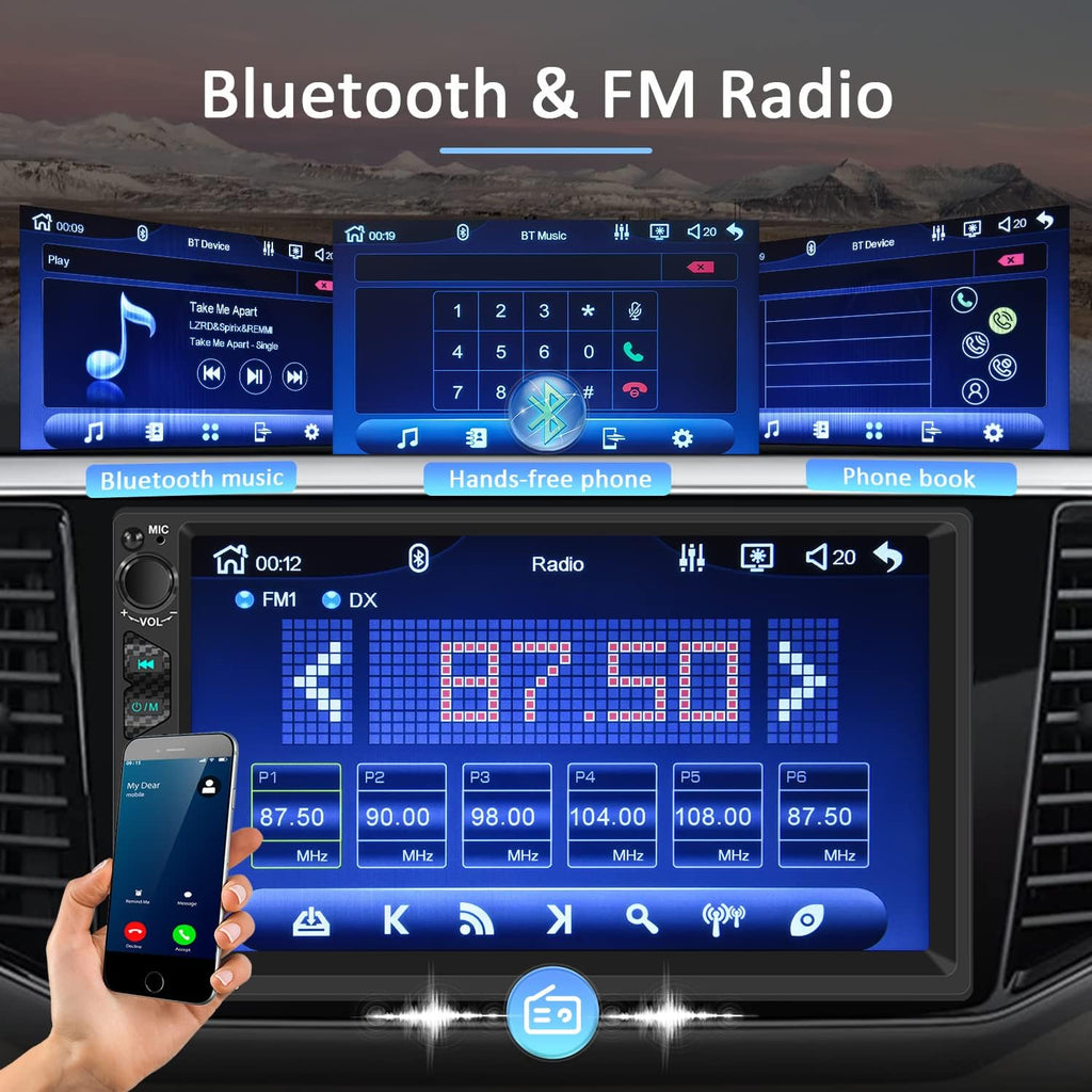 7 Inch Touch Screen Car Stereo with Carplay and Android Auto O879372