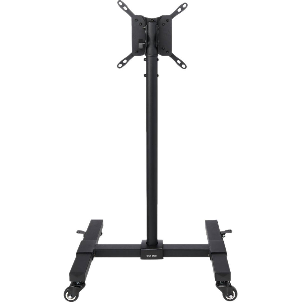 Mobile Cart TV Stand Height-Adjustable Locking Casters Black L923