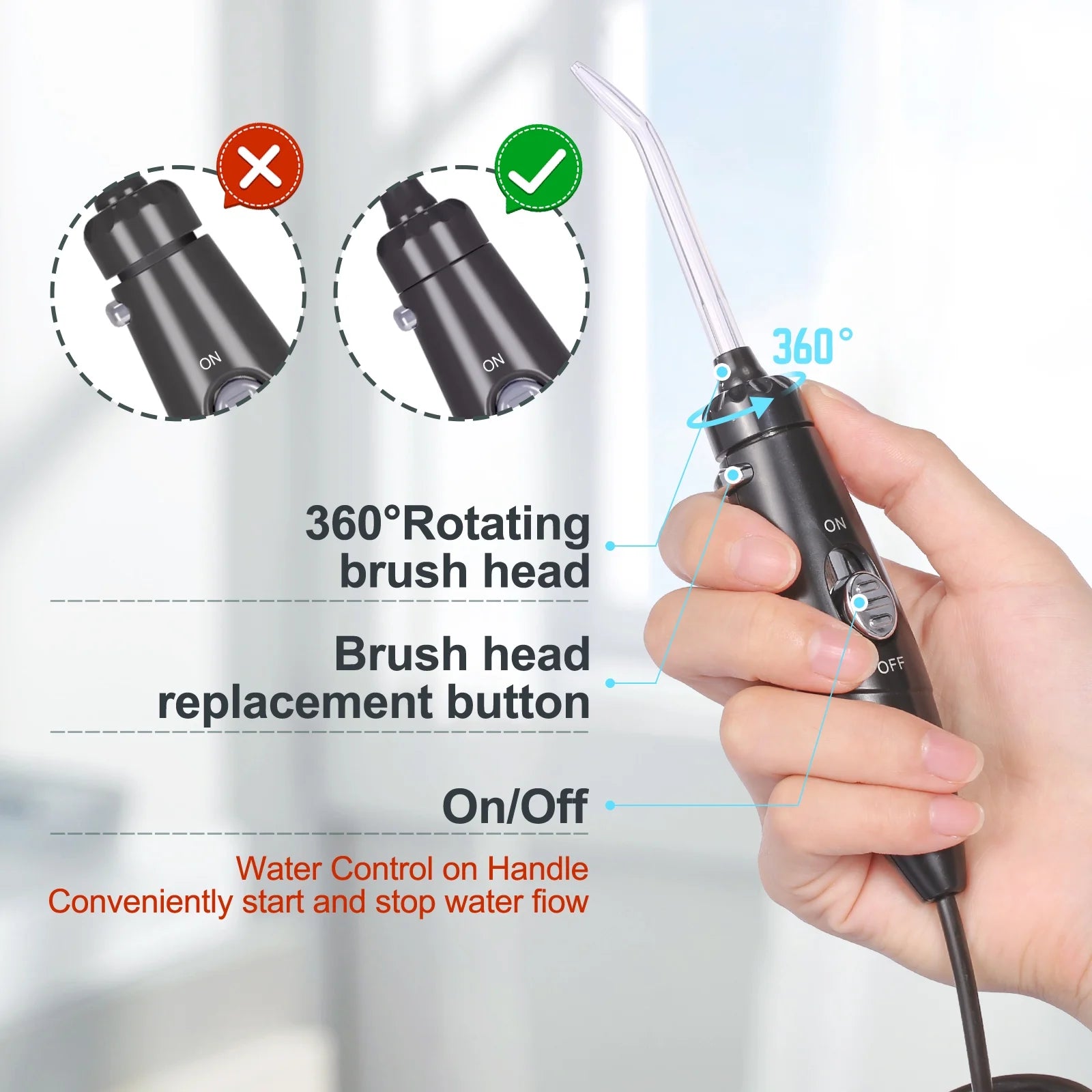 Water Flosser Oral Irrigator with 10 Pressures & 8 Tips, 600ml L5234