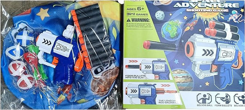 Wall Hanging Dart Game Set with Foam Bullets, Plastic Darts, Belvor Balls and 1 Compact Gun S868177