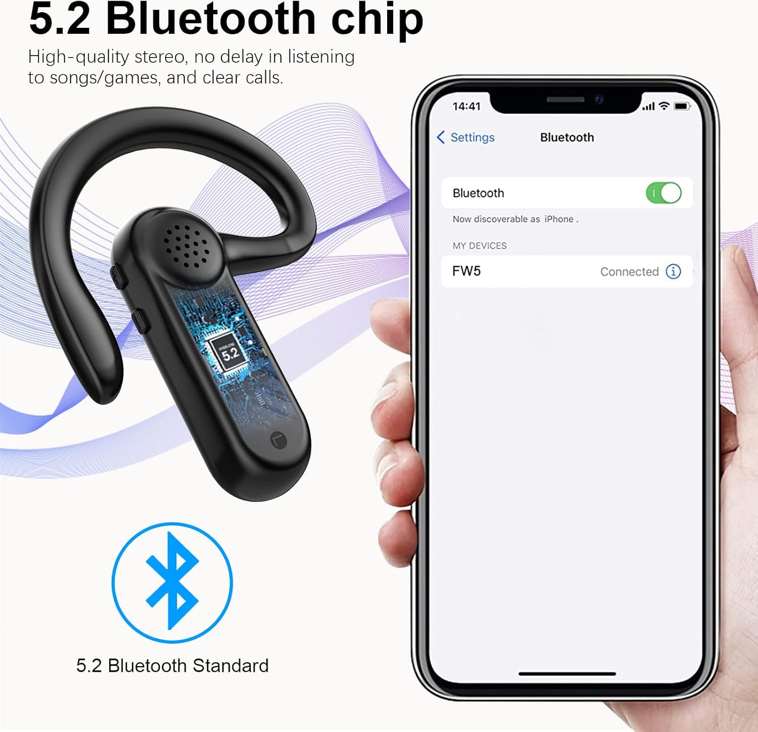 Open Ear Wireless Earbuds with Charging Case, Bluetooth 5.2, Pack of 2 O98774