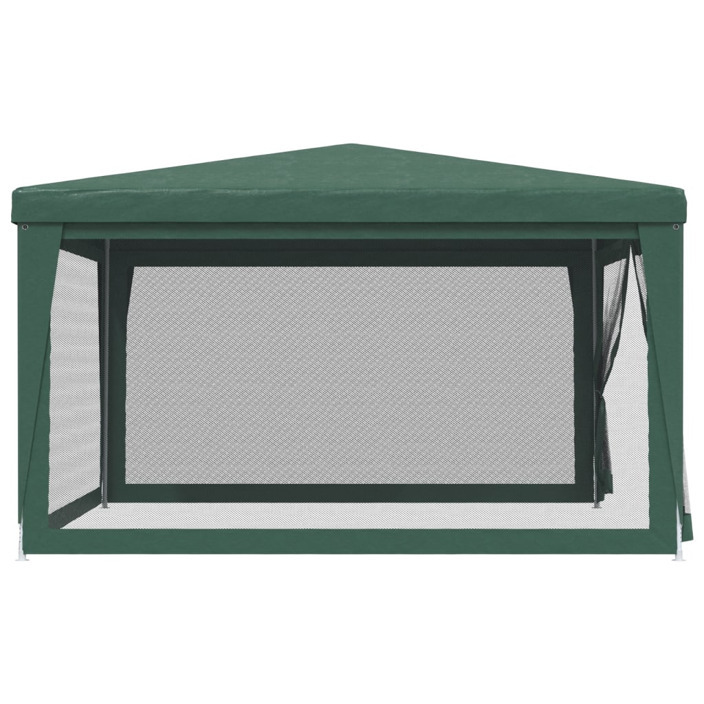 Party Tent with 4 Mesh Sidewalls Green 13.1'x13.1' HDPE P556
