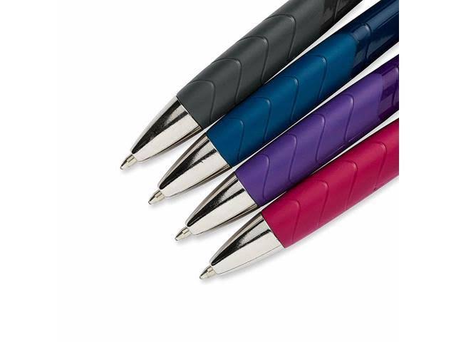 Retractable Ballpoint Pens, Assorted Barrels, 4-Count U3811