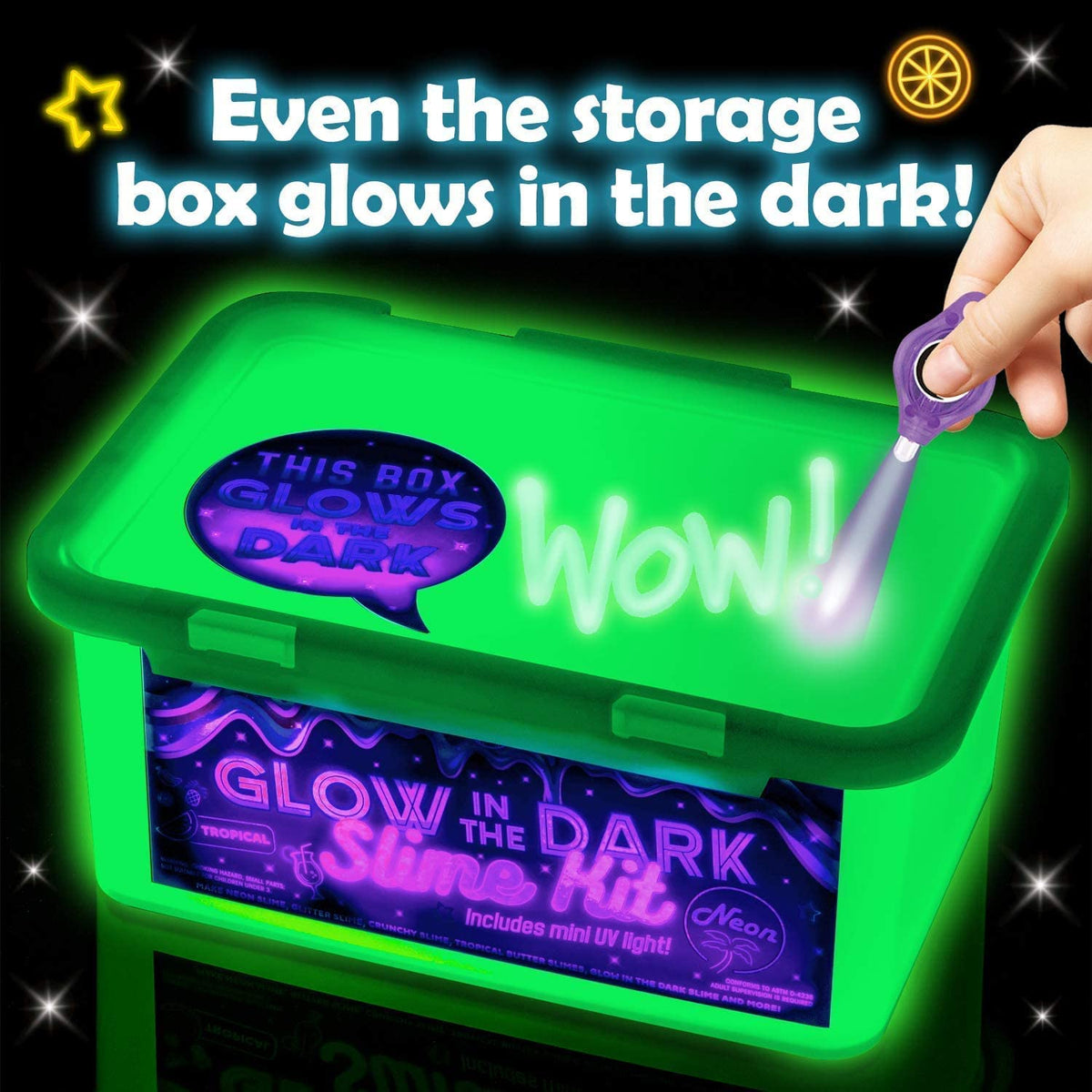 Glow in The Dark Slime Kit, 39 Piece Kit with Glitter J1132