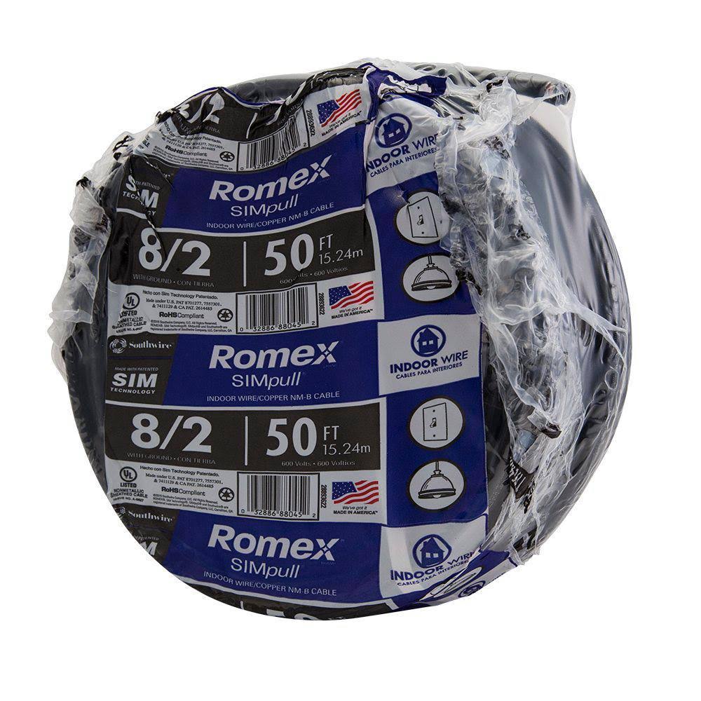 50 ft. 8/2 Black Stranded Cu NM-B W/G Wire B565399