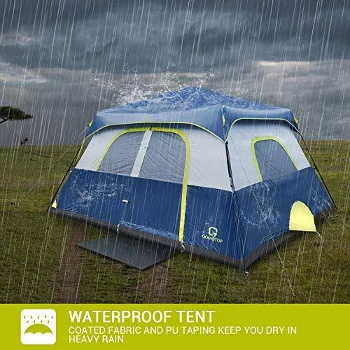 4/6/8/10 Person Instant Pop Up Camping Tent with Top Rainfly O547