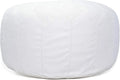 White Leather Round Pouf Ottoman E28553