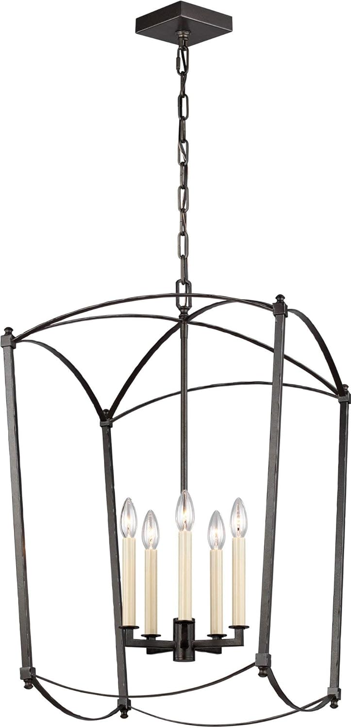5-Light Steel Candle Chandelier W715