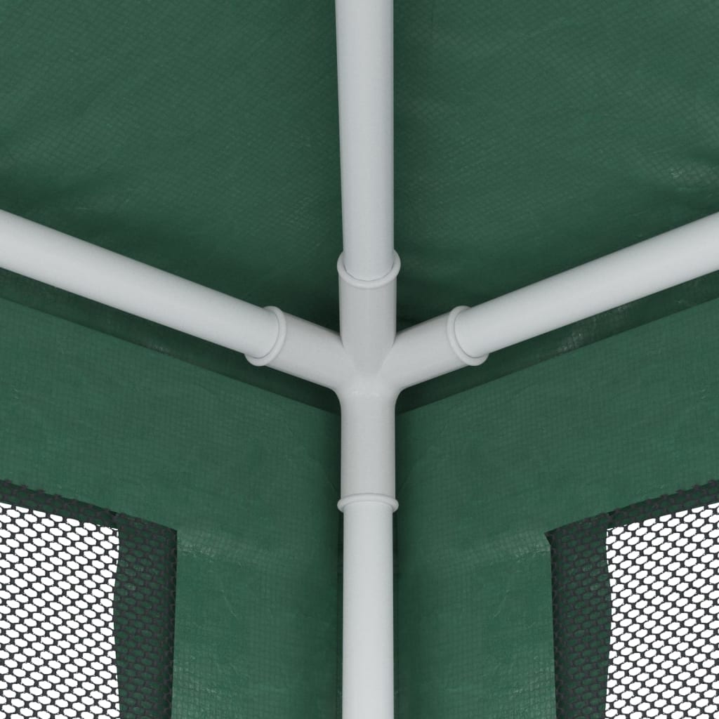 Party Tent with 4 Mesh Sidewalls Green 13.1'x13.1' HDPE P556