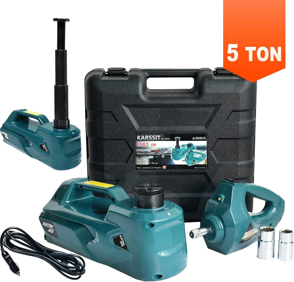 5 ton Electric Car Jack with Impact Wrench 12V Hydraulic Car Jack F6483