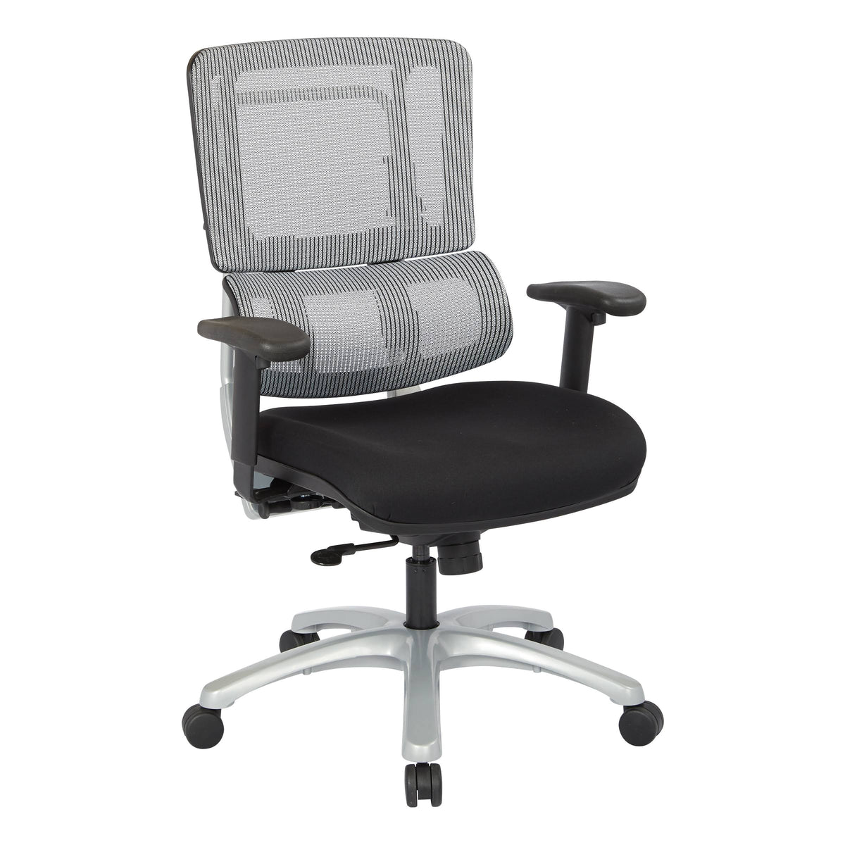 Grey Mesh Back Chair with Silver Base P624
