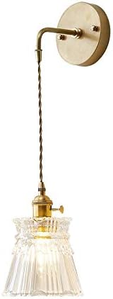 Cone Suspender Wall Light Industrial Vintage Textured Glass Shade 1 Light Cast Brass Wall Lamp E4684