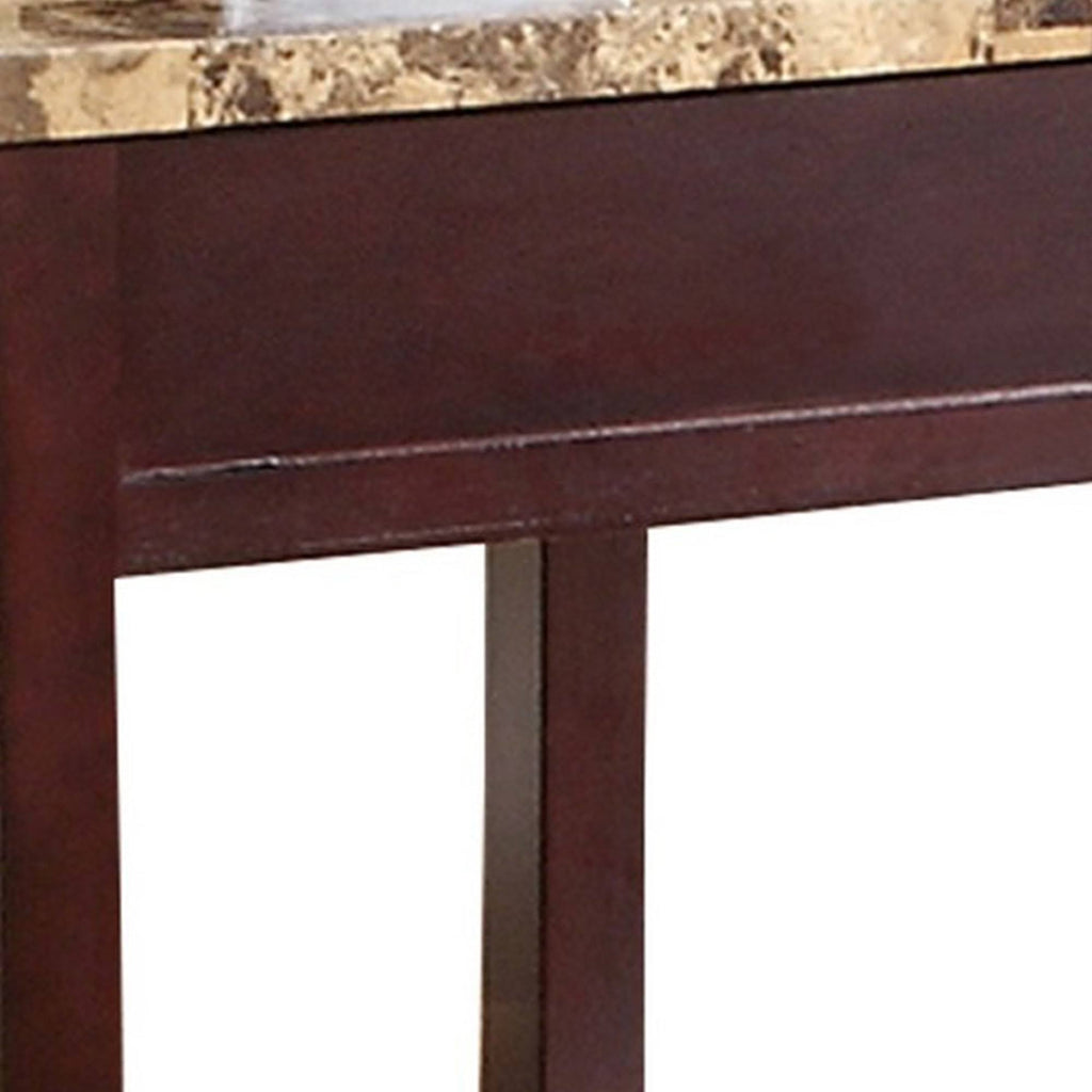 Cherry Brown Square End Table with Tapered Legs F3295