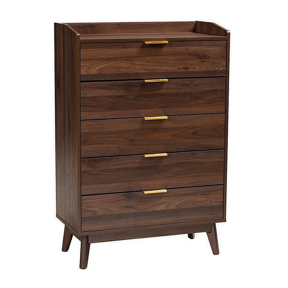 Walnut 5-Drawer Chest V97482