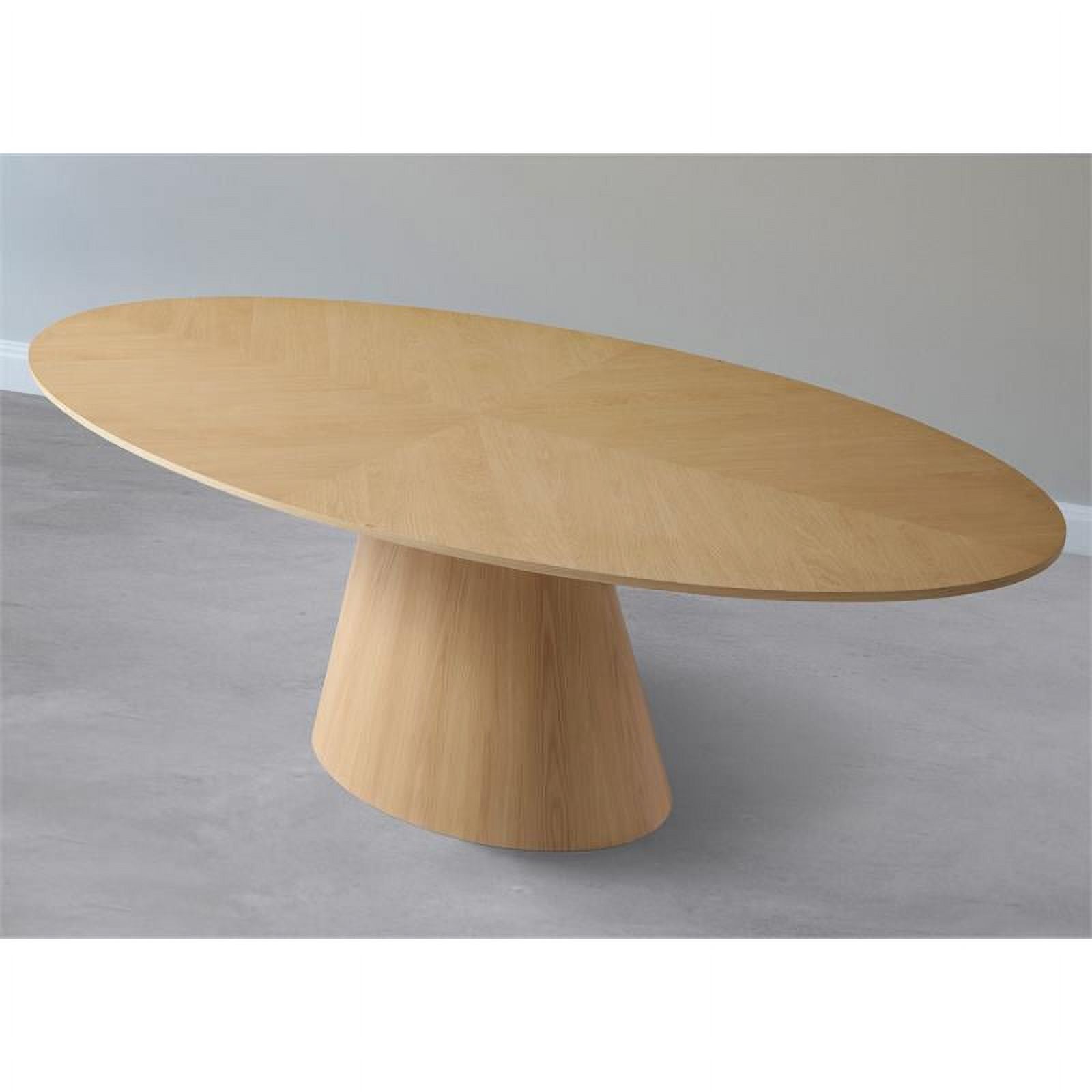 Oval Top Wood Veneer Dining Table in White Oak C986