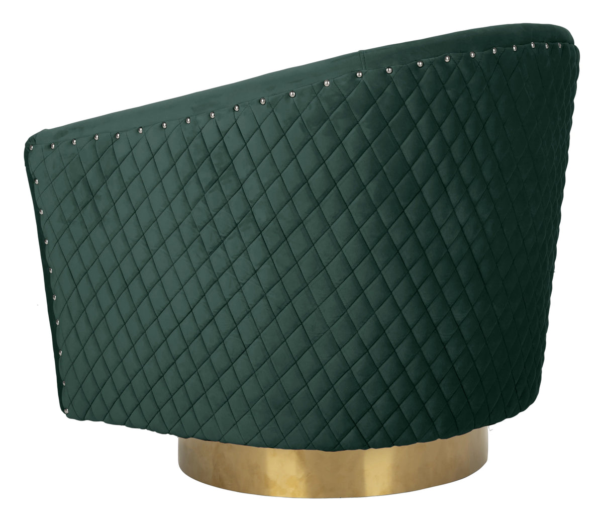 Emerald Velvet Quilted Swivel Tub Chair A190