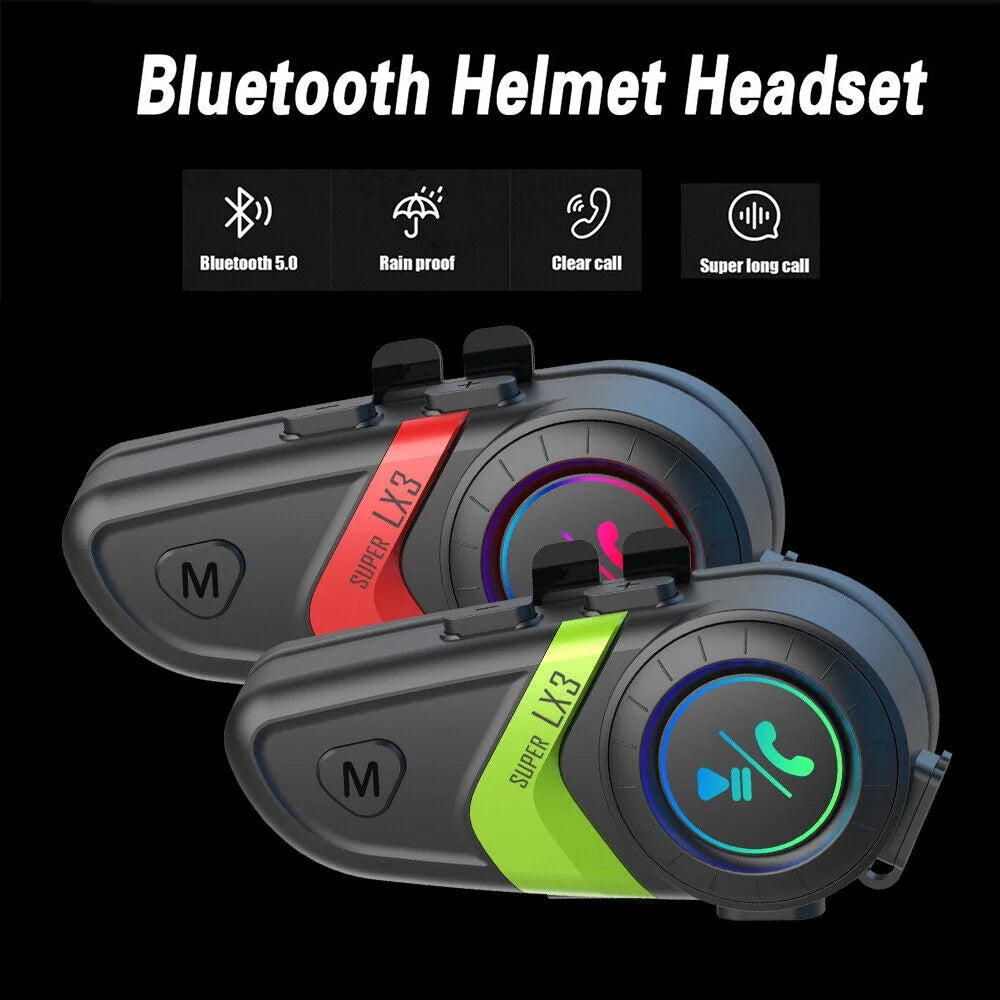 Red Wireless Bluetooth Motorcycle Helmet Headset Speaker J5188