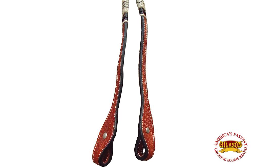 Braided Leather Romal Reins Horse V122528