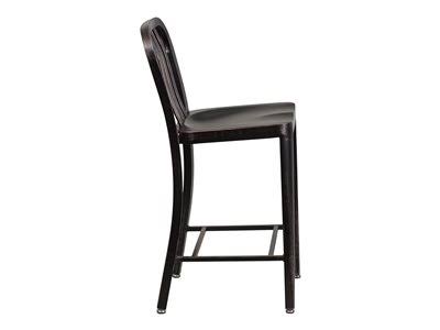 Black-Antique Gold Metal Counter Height Stool K7173
