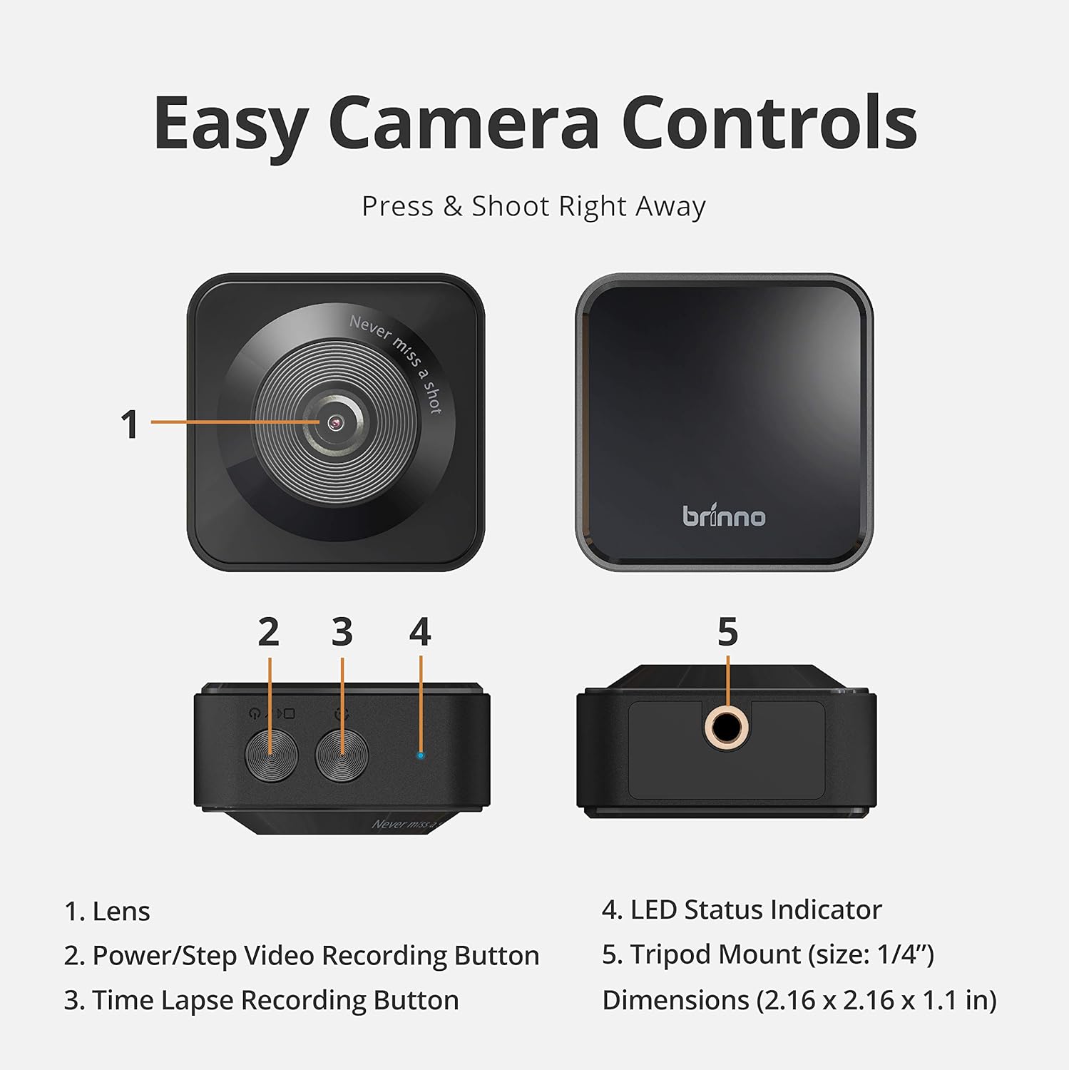 Time Lapse Camera, HD 1080p, IPX4 Water Resistant N623505