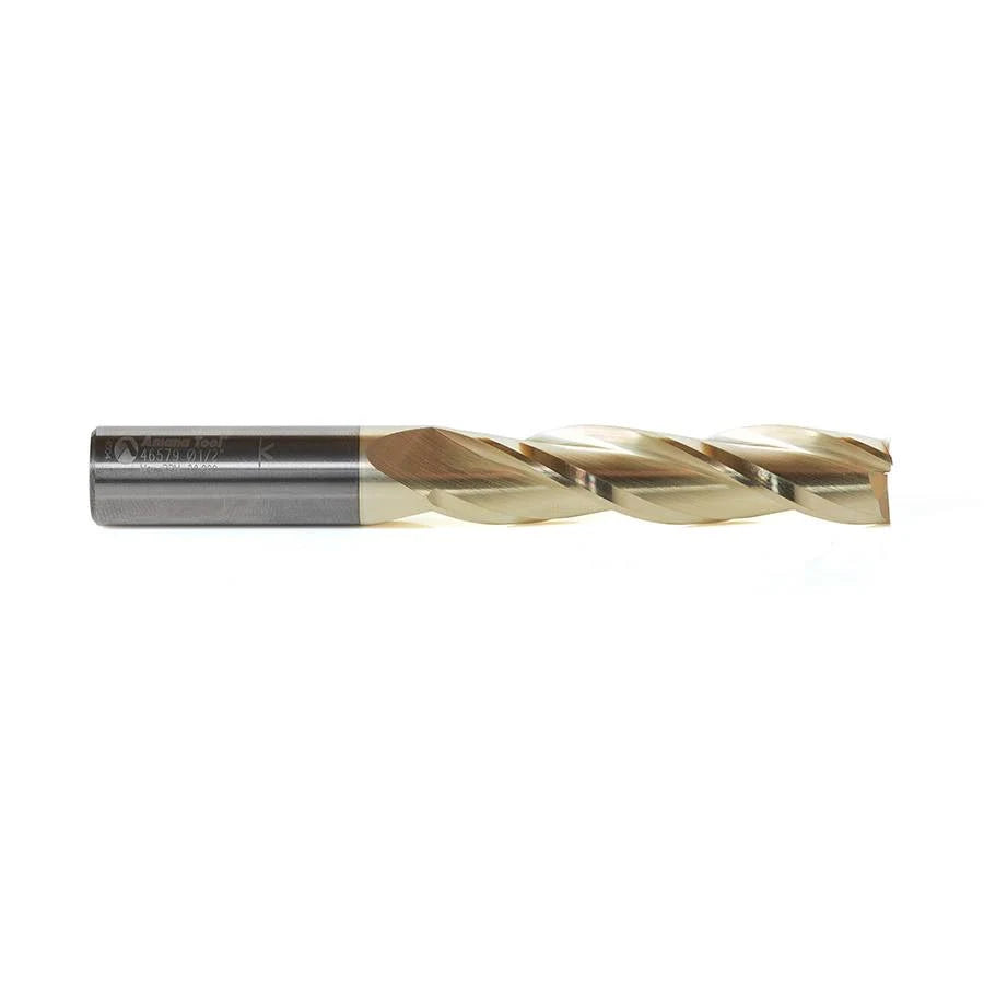 CNC Carving 0.10 Deg Angle Straight Flat Bottom 1/2 D x 2-1/4 CH x 1/2 SHK x 4 inch Long 3 Flute I3402