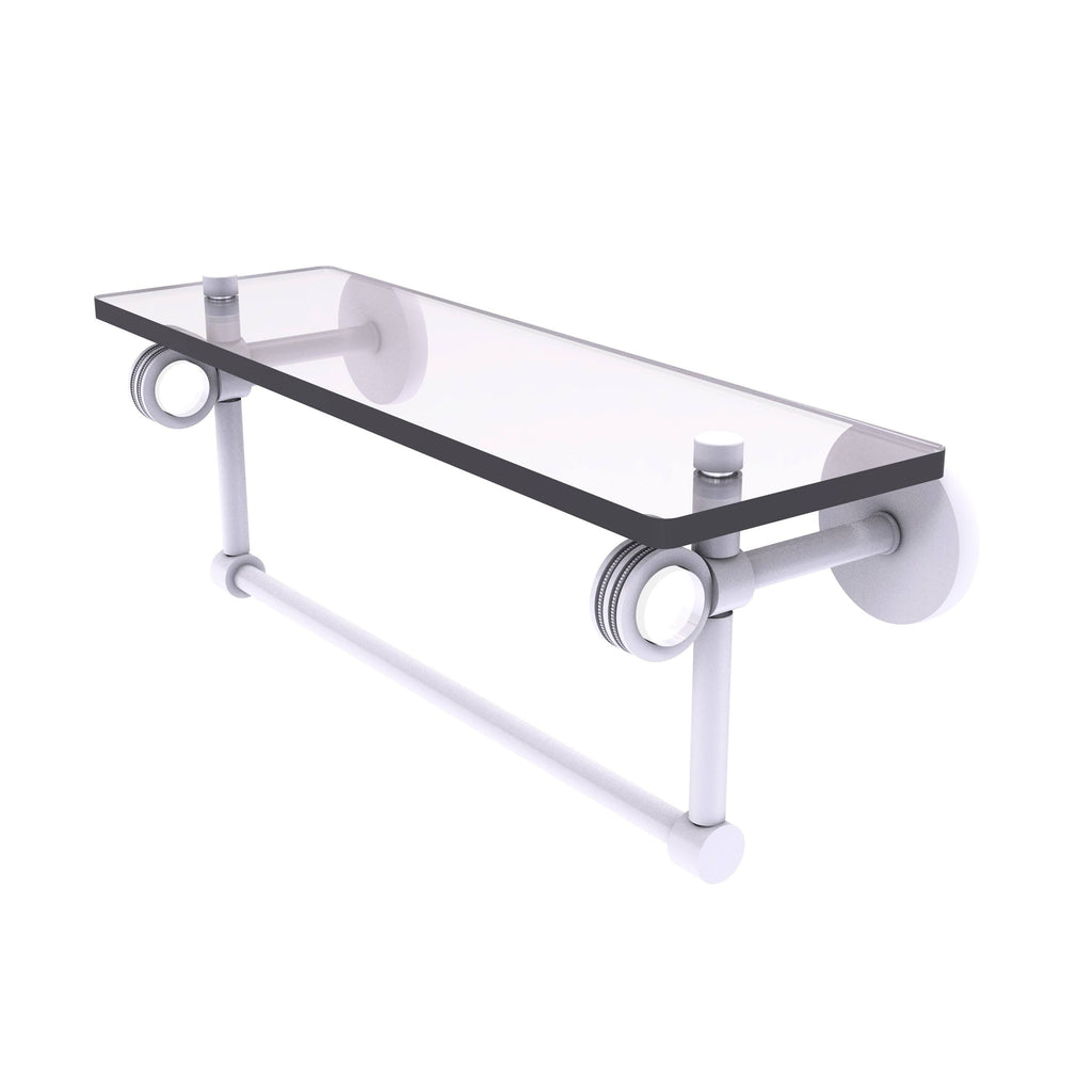 Antique Copper Glass Shelf with Towel Bar O49114