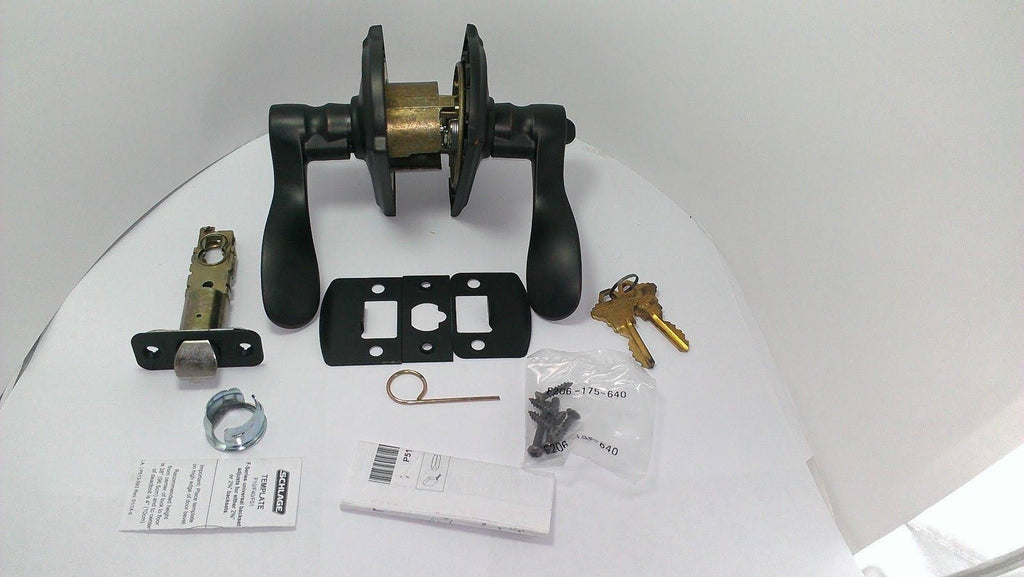 Champagne Camelot Rose Keyed Entry Lock with Latch and Strike, Aged Bronze Finish P9806