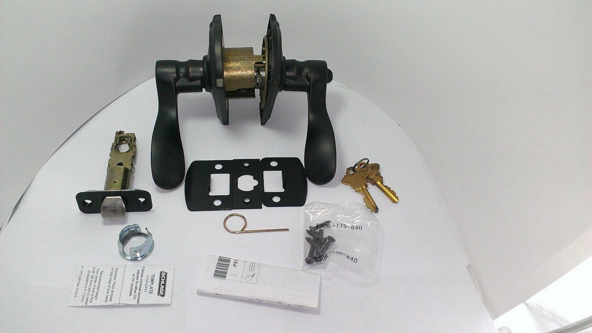 Champagne Camelot Rose Keyed Entry Lock with Latch and Strike, Aged Bronze Finish P9806