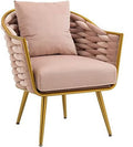 Navy Velvet Accent Chair with Pillow K13212