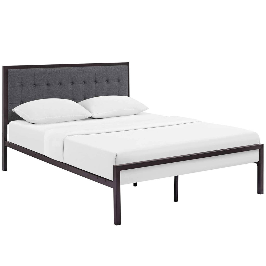 Full Fabric Bed, Brown Gray O8823