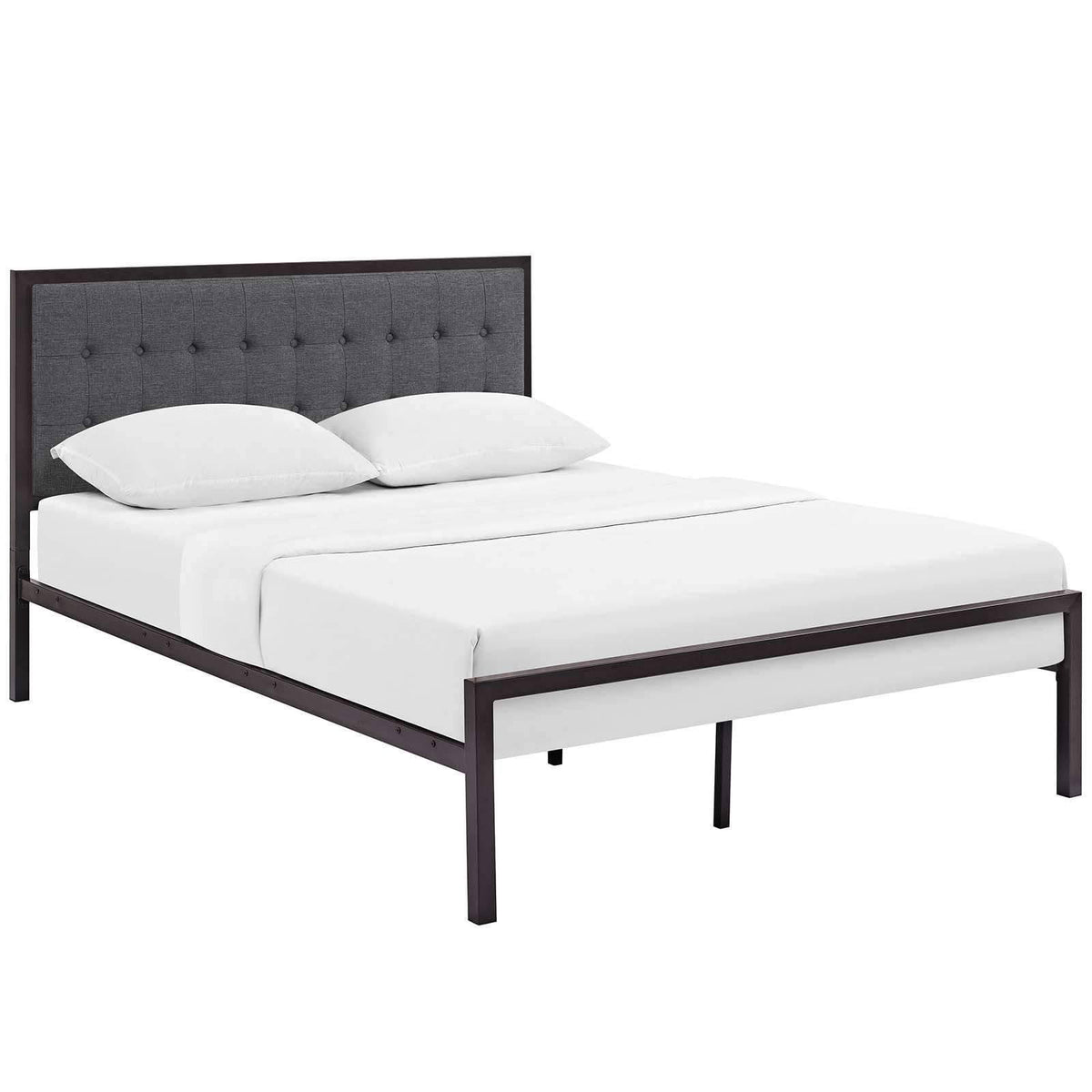 Full Fabric Bed, Brown Gray O8823