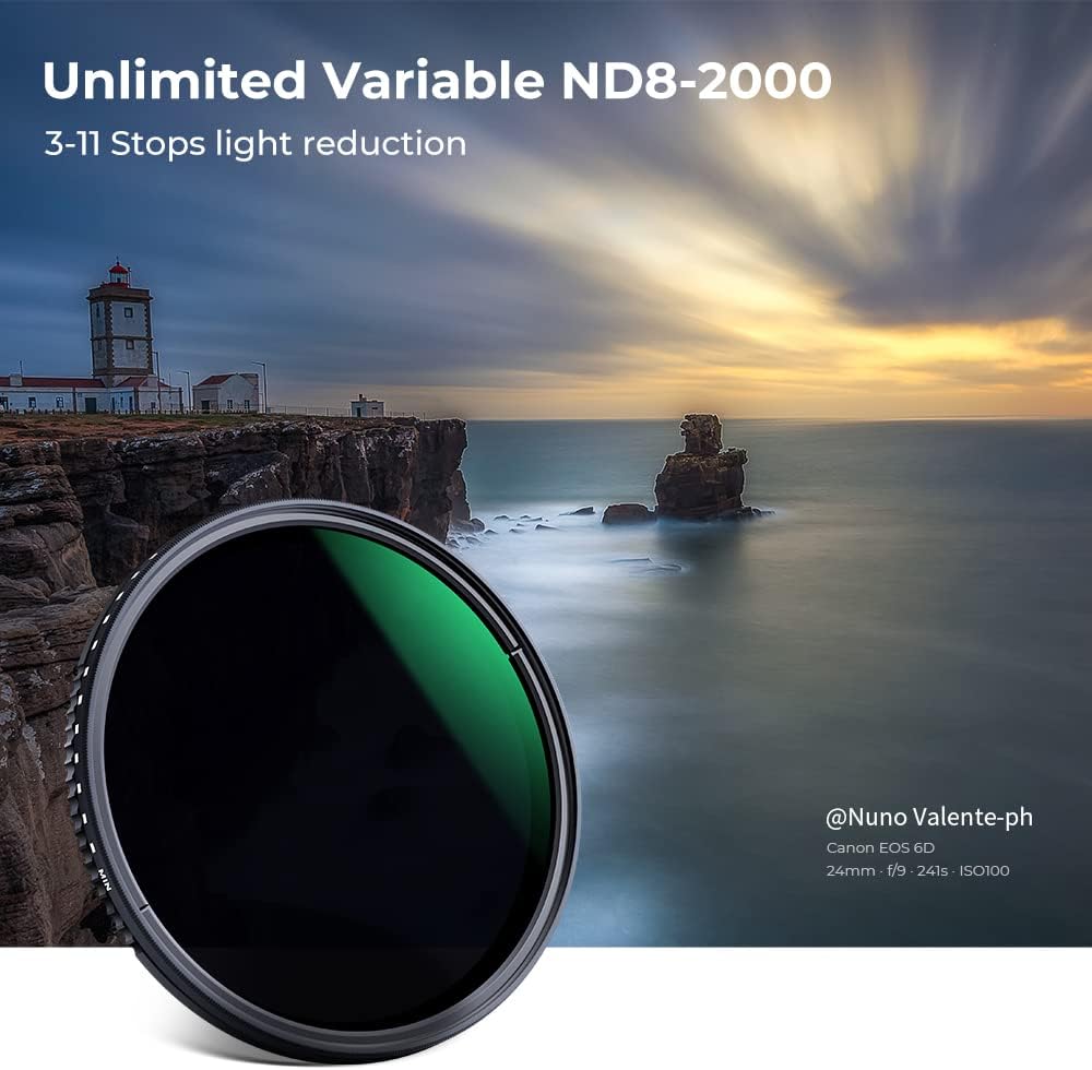55mm Variable Neutral Density Filter ND8-ND2000, Pack of 2 B278