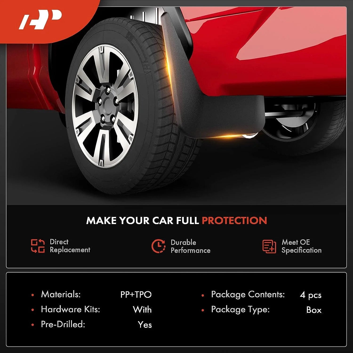 4-PC Splash Guard Mud Flaps Set D361