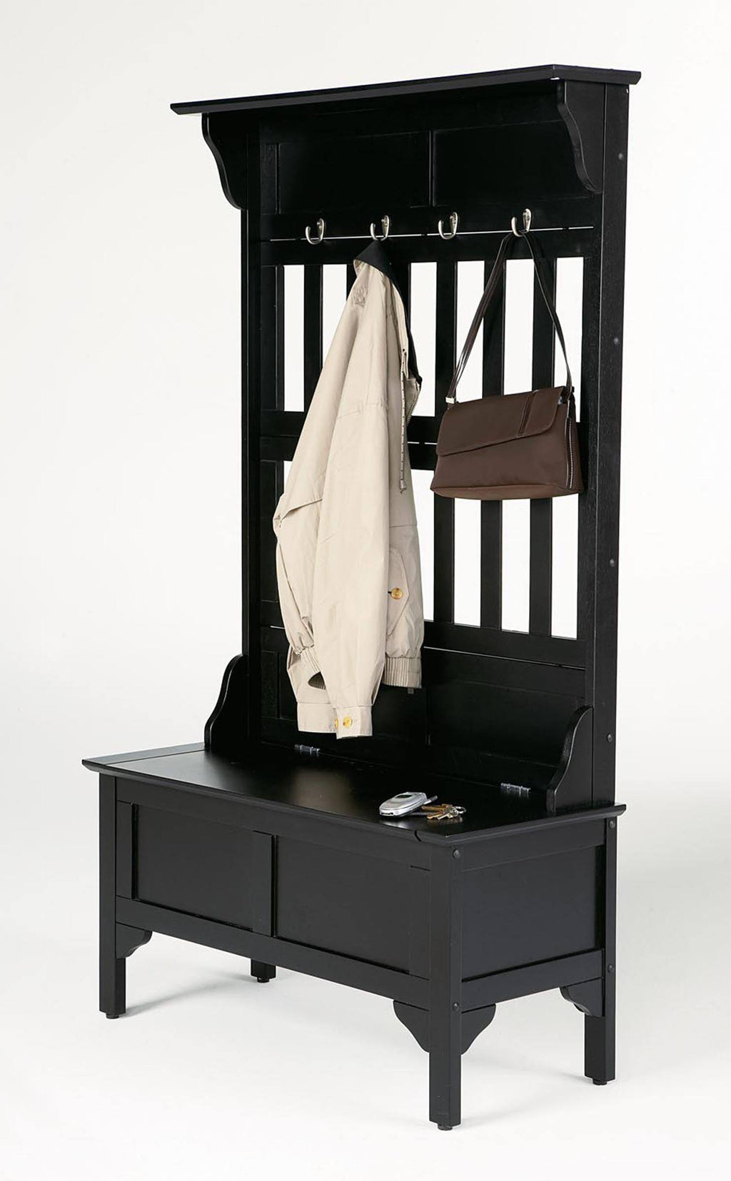 Hall Tree & Storage Bench (Black) X487