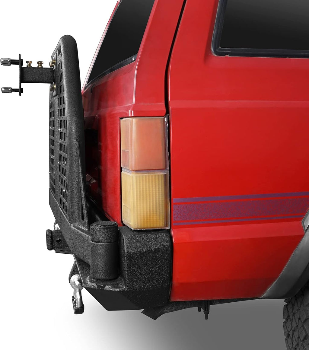Rear Bumper with Swing Out Tire Carrier and Foldable Table Textured Black Steel E41675
