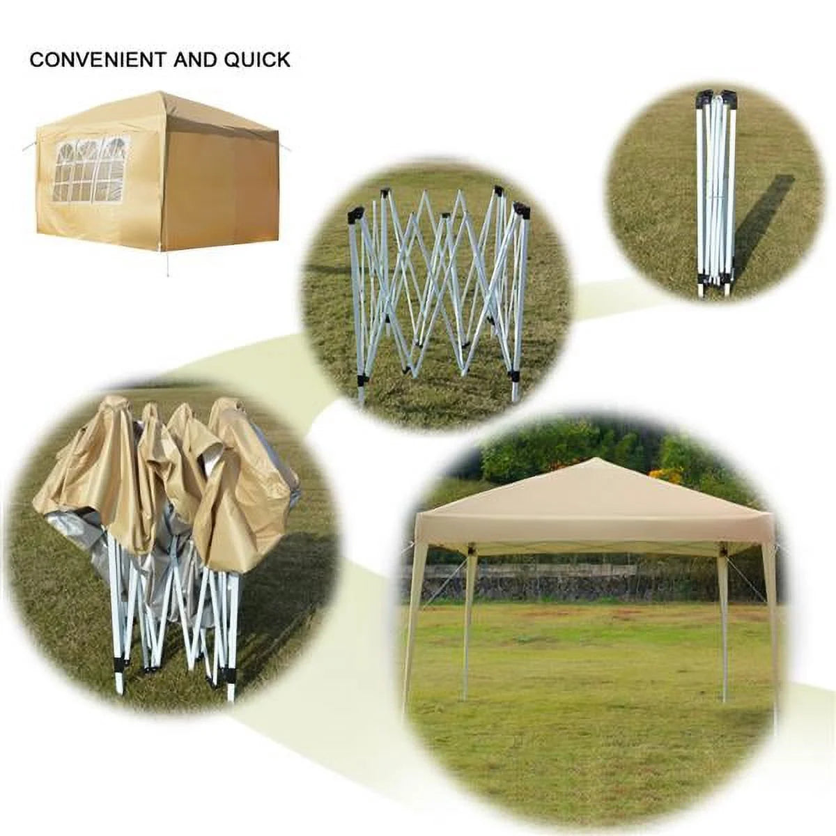 Khaki Waterproof Folding Tent J7373