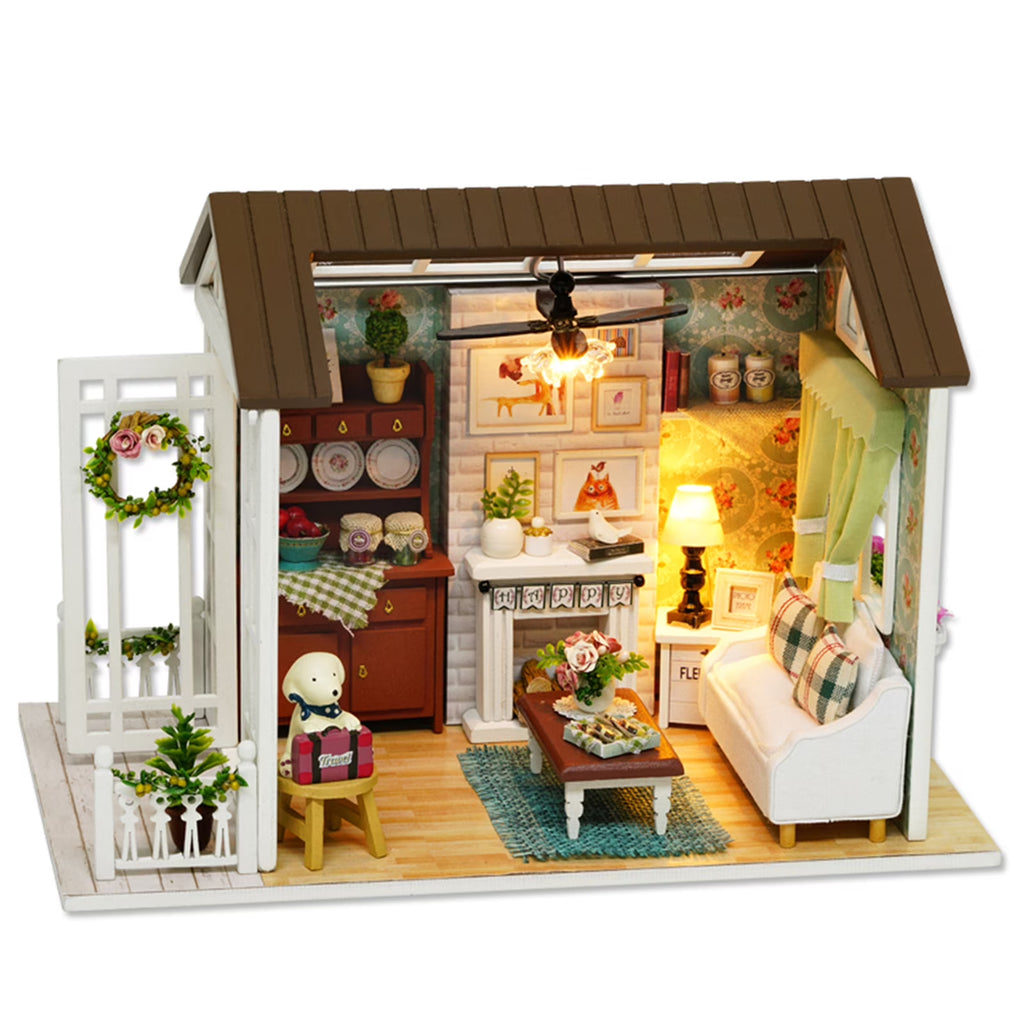 DIY Dollhouse Miniature Wooden House with Furniture W1413