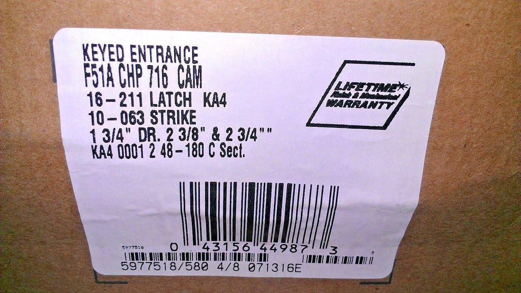 Champagne Camelot Rose Keyed Entry Lock with Latch and Strike, Aged Bronze Finish P9806