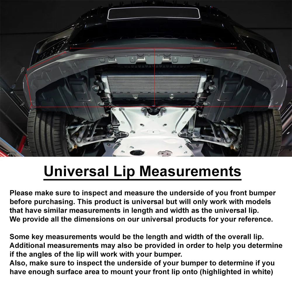 Front Bumper Lip Spoiler Unpainted Black PU Poly Urethane Z152
