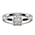 1.00 Carat Round Cut Moissanite Solitaire Engagement Ring in 925 Sterling Silver With 18k White Gold Plating E8773