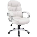 White Leather High Back Swivel Office Chair S48333