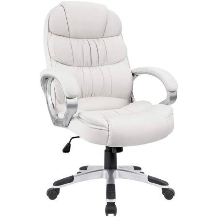 White Leather High Back Swivel Office Chair S48333