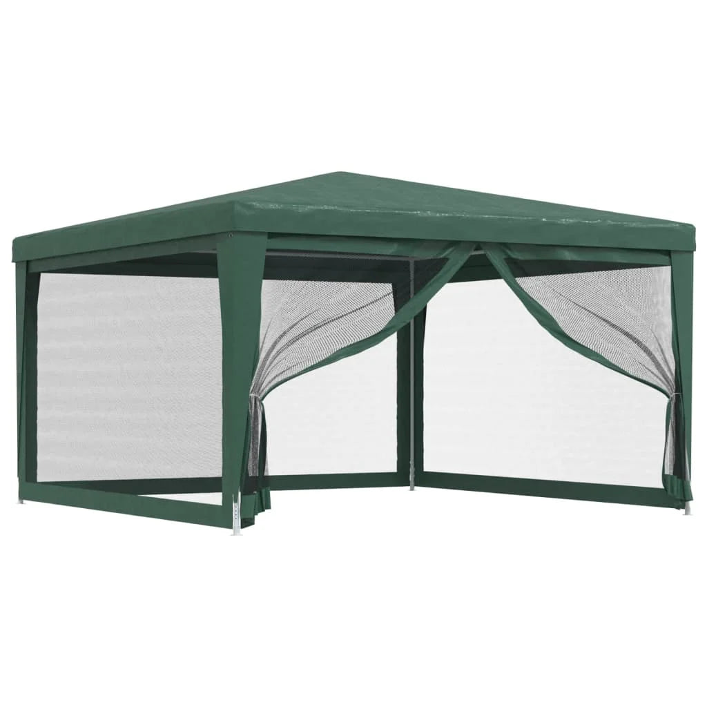 Party Tent with 4 Mesh Sidewalls Green 13.1'x13.1' HDPE P556