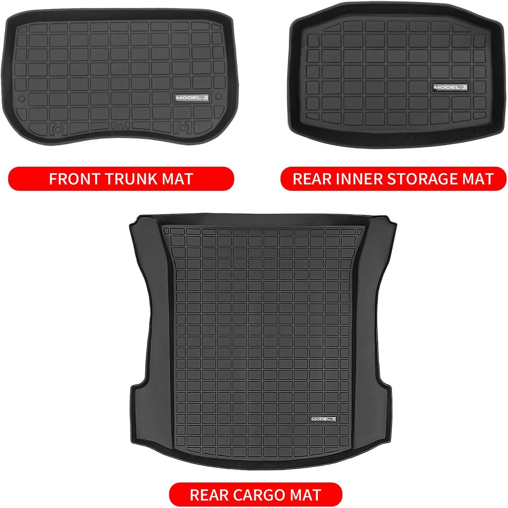Set of 6 TPE Car Floor Mats for Tesla Model 3 H531
